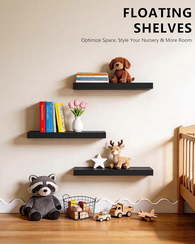 WALI Floating Shelves for Wall, 3 Tier Bathroom Storage Shelf Over Toilet