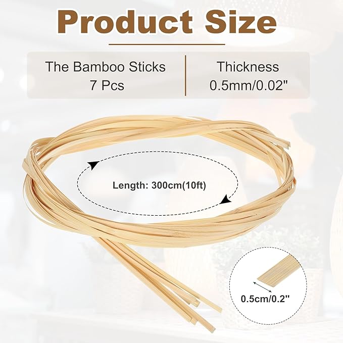 MECCANIXITY 7 Rolls Bamboo Strips