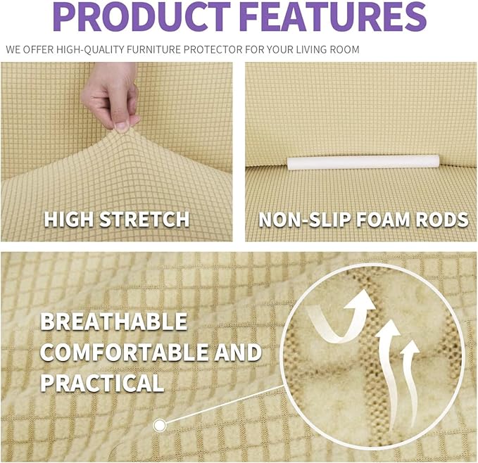 ZNSAYOTX Super Stretch Couch Cover Universal Sofa Covers