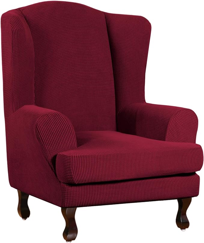 Turquoize Wingback Chair Covers 2 Piece Wing Chair Slipcover Stretch Slipcovers