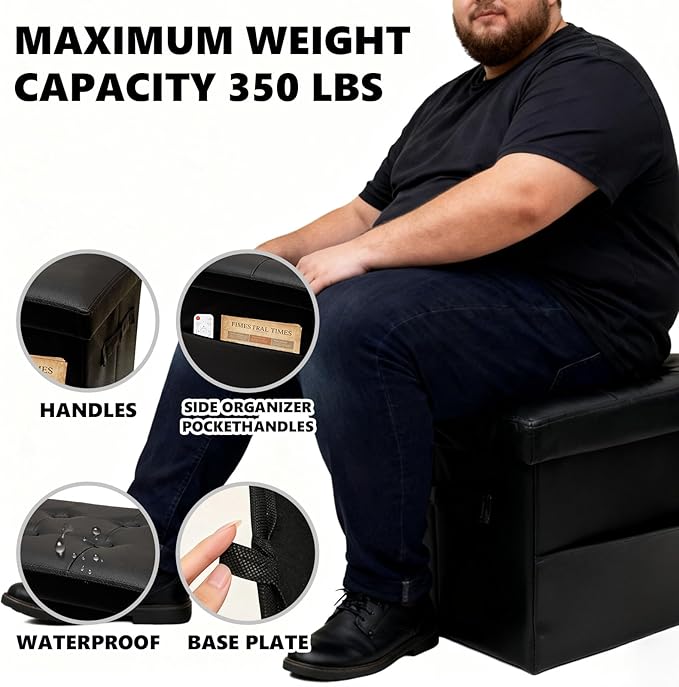 ALASDO Storage Ottoman Footrest Stool Small Ottoman