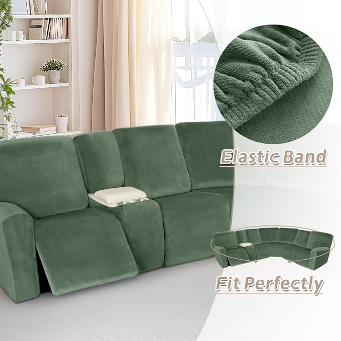 Arfntevss Sectional Recliner Couch Covers Velvet Washable Corner Sectional Sofa