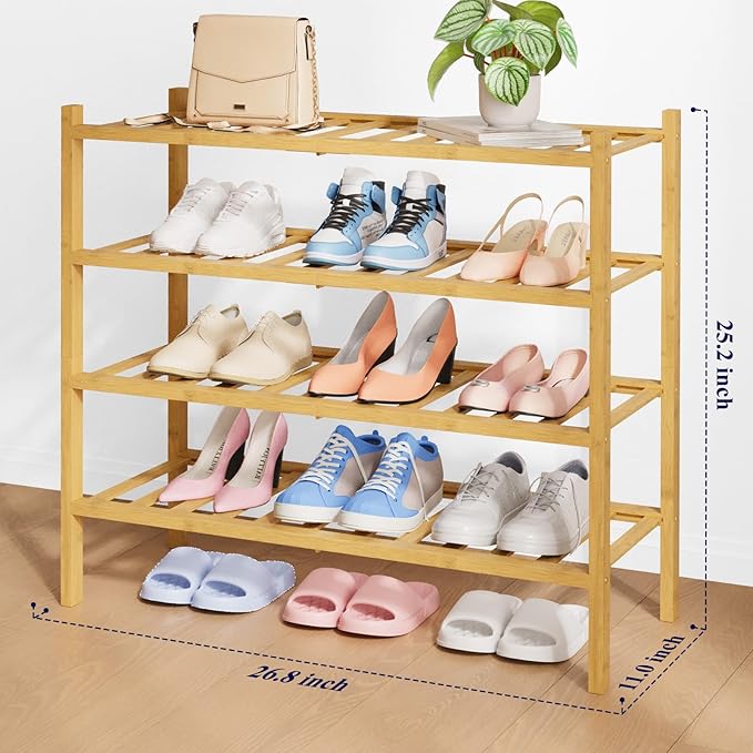 Kitsure Bamboo Wooden Shoe Rack