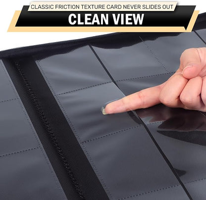 1000+ Pockets Trading Card Binder, 16 Pocket Zipper Binder Card Album, 32 Pack Double-sided Side Loading Non-Ring Card Binder, Card Holder Folders for MTG, TCG, Game Cards & Sports Cards, Yellow