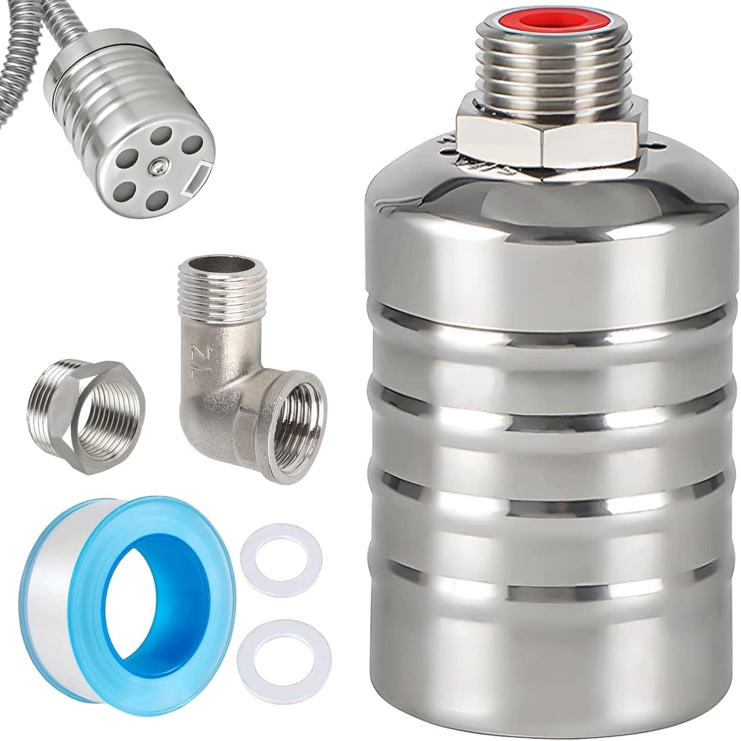 304 Stainless Steel Automatic Float Valve - Fully Automatic Water Level Control, 1/2'' to 3/4'' for Tanks, Pools, Livestock Troughs