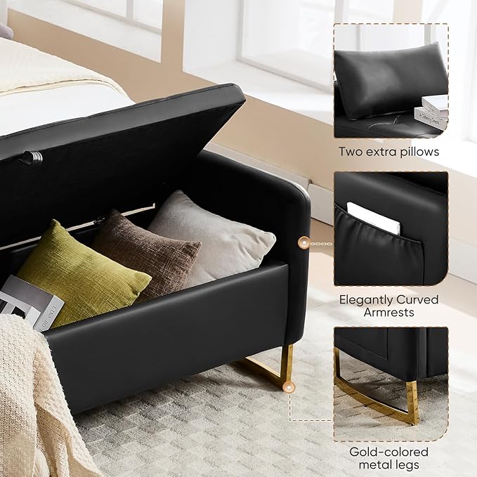 65" End of Bed Storage Bench, Modern Storage Benches