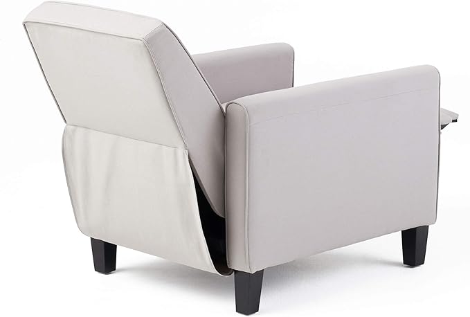 Christopher Knight Home Emmie Fabric Recliner, Light Gray, Dark Brown
