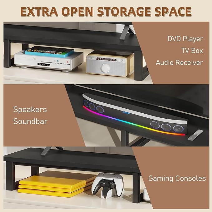 YAOHUOO 59" Large TV Riser for 32-75 inch TV, TV Riser Stand Shelf