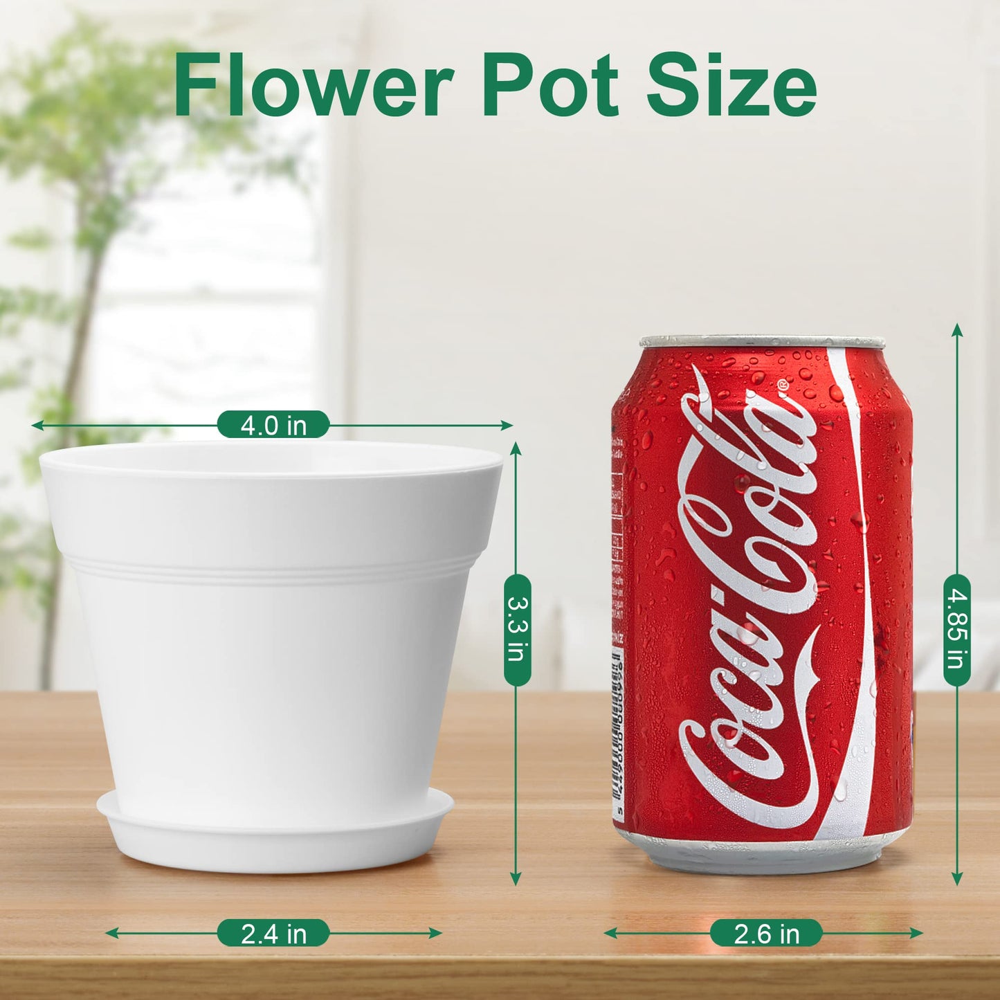 FHWTY 16 Pack Plastic Plant Pots YE & 16 Pack Plastic Plant Pots BK