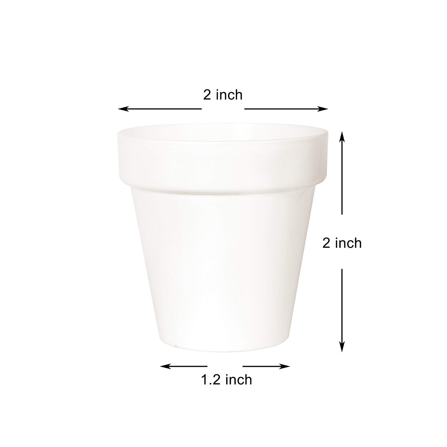 Youngever 24 Pack 2 Inch Mini Plastic Planters, Indoor Flower Plant Pots, White Gardening Pot with Drainage - NO Plant Included (Classic)
