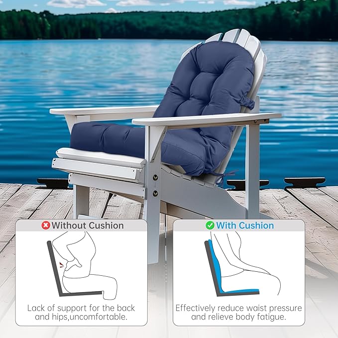 Adirondack Chair Cushion Tufted Waterproof Outdoor Rocking Chair Cushions