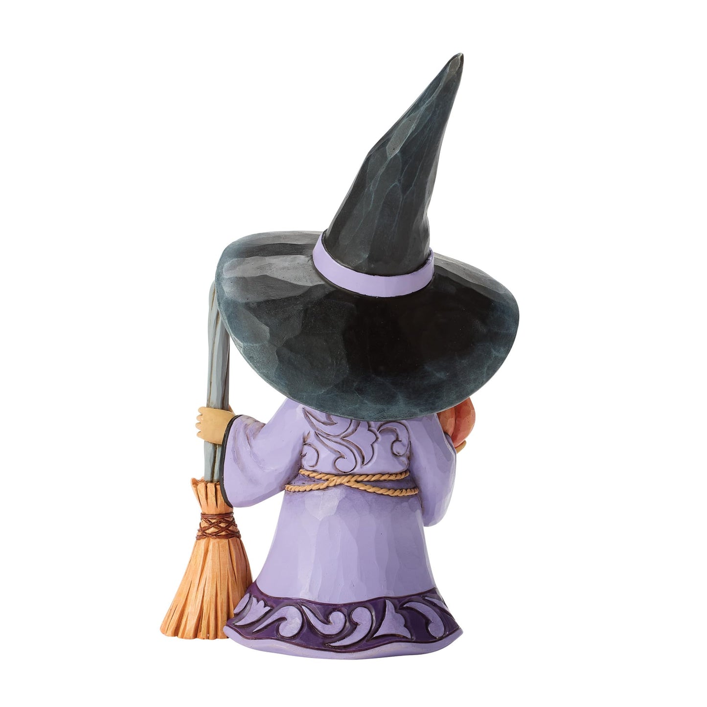 Enesco Jim Shore Heartwood Creek Halloween Witch Holding a Pumpkin and Broom Figurine, 6.3 Inch, Multicolor