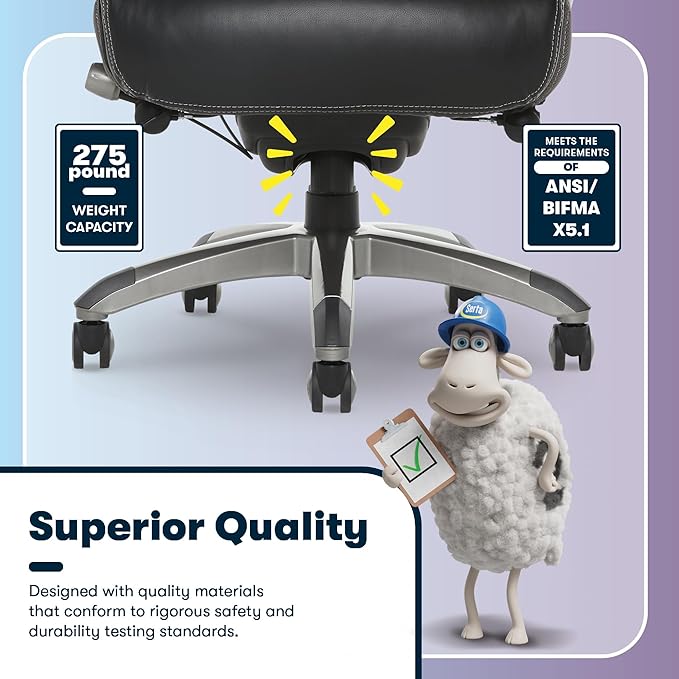 Serta Lautner Executive Home Office Desk Chair, Ergonomic High-Back