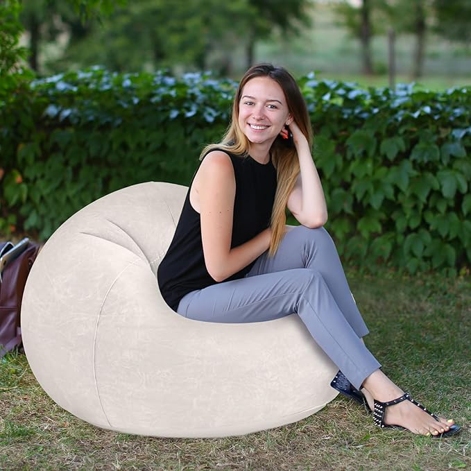 Realspring Inflatable Bean Bag Chairs Outdoor Blow up Camping Chairs Inflatable