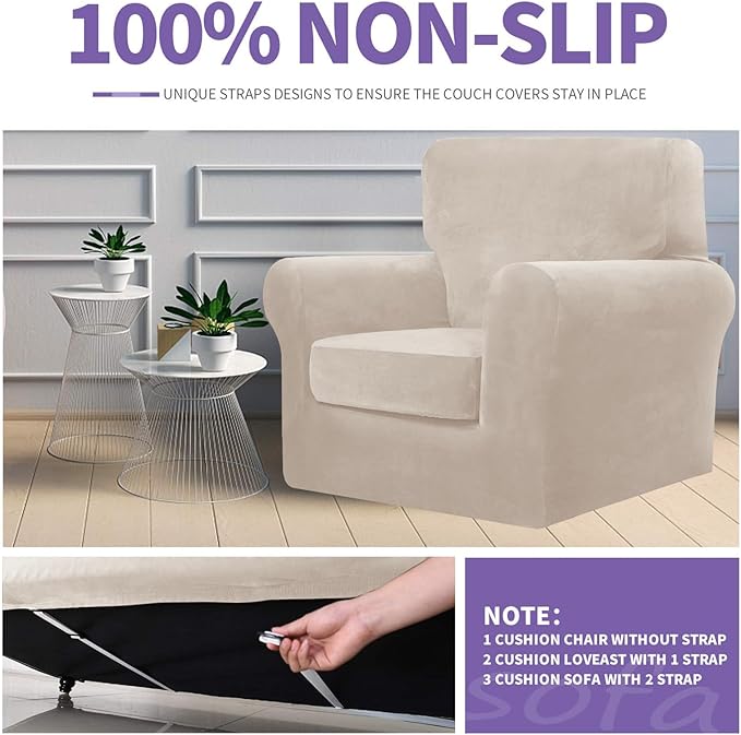 ZNSAYOTX Luxury Velvet Chair Slipcovers