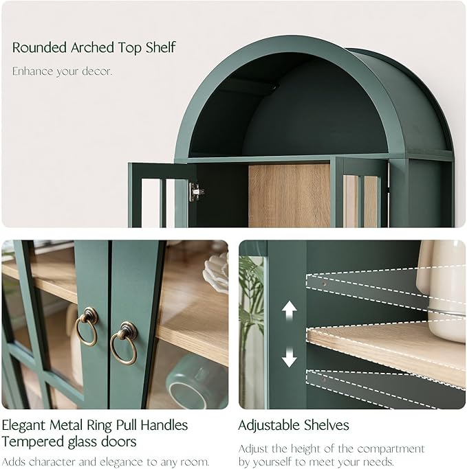RowyPoey Farmhouse Arched Cabinet