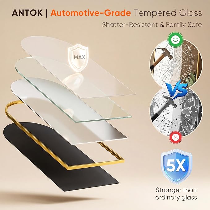 Antok 81" x41” Arched Full Length Floor Mirror, Free Standing/Wall Mount/Leaning