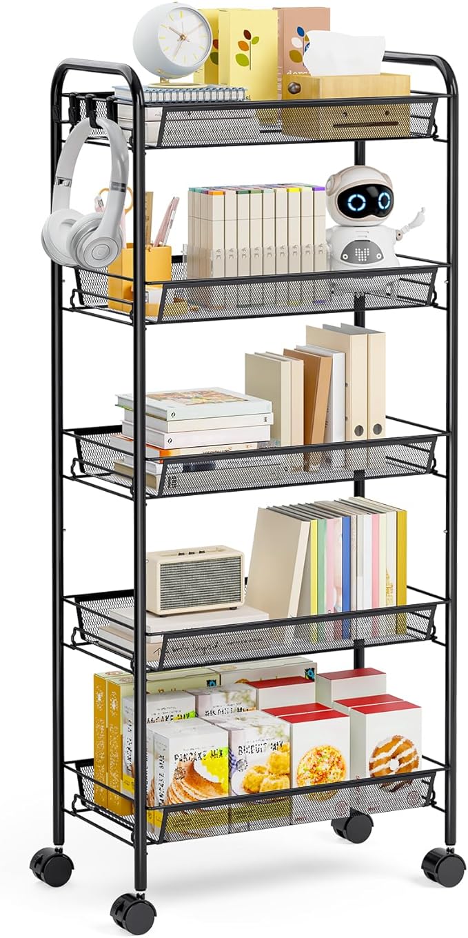 TOOLF 5-Tier Metal Utility Cart