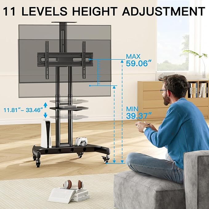 PERLESMITH Rolling TV Stand