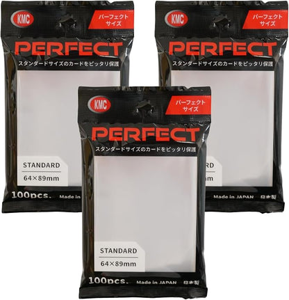 KMC 100 Pochettes Card Barrier Perfect Size Soft Sleeves, 3 Pack/Total 300 Pochettes [Komainu-Dou Original Package], Clear