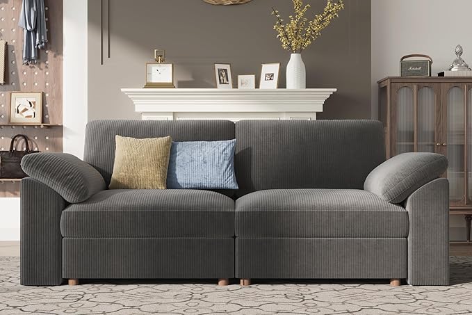 EASE MOOSE Comfty 2 Seat Couch, FSC Certified Modern Deep Seat Sectional Modular