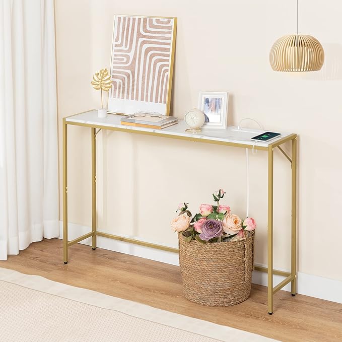 MAHANCRIS Console Table, Narrow Sofa Table, 43.3” Entrance Table