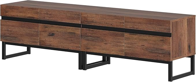 WAMPAT Modern TV Stand for 50-75 Inch TVs, Wood Entertainment Center