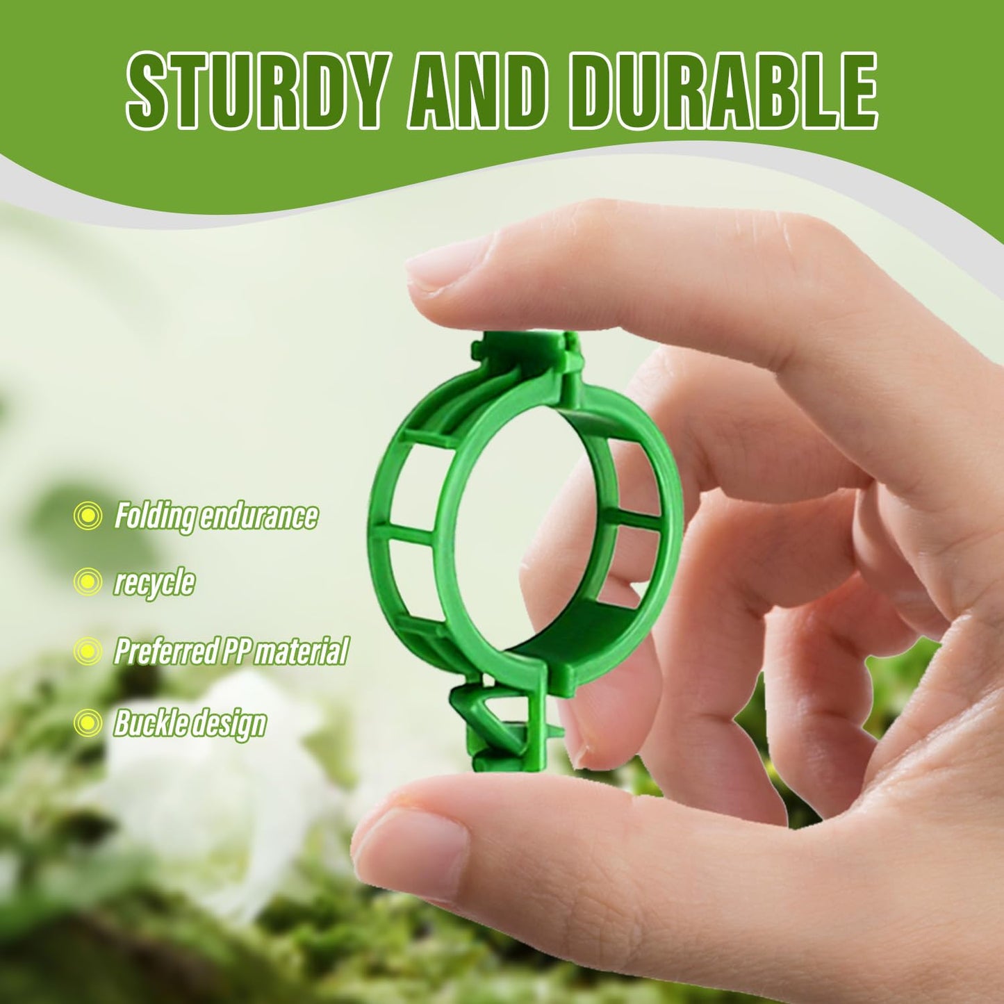 Secured Plastic Plant Clip, 2026 Upgrade Plant Fixing Clips for Climbing Plants Plastic Support for Garden,Reusable Plastic Trellis Clips Tomato Grape Vine Vegetables Plant Fixing Clips (200, Green)