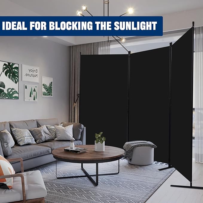 Room Divider 6FT Portable Room Dividers and Folding Privacy Screens, 3 Panel