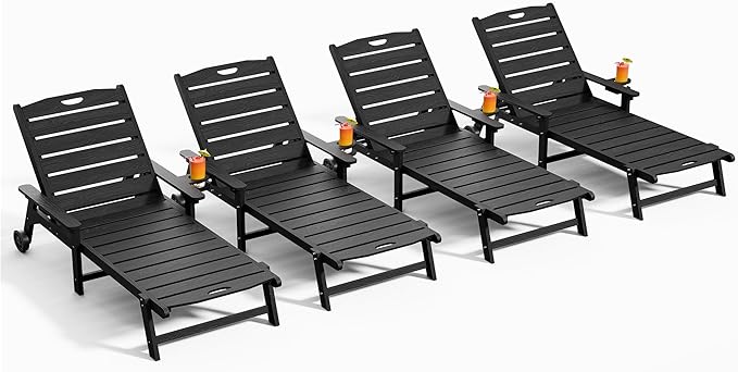 Outdoor Lounge Chair Set of 4