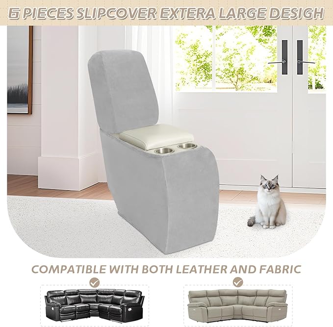 Arfntevss Sectional Recliner Couch Covers Velvet Corner Sectional Sofa Cover