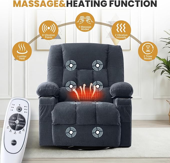 Swivel Recliner Chair for Adults