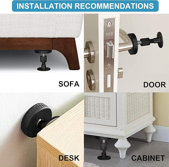 Krisler Adjustable Threaded Bed Frame Anti-Shake Tool, Headboard Stoppers