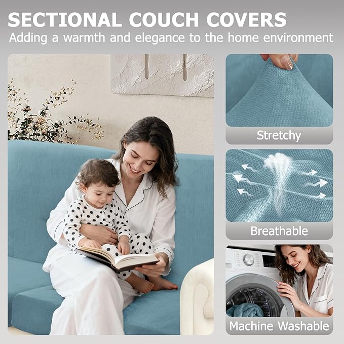 Arfntevss Sectional Couch Covers L Shape Couch Cushion Covers Slipcovers Fitted
