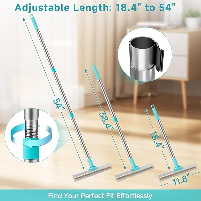 Carpet Rake for Pet Hair Removal Tool, Reusable Pet Hair Remover Broom