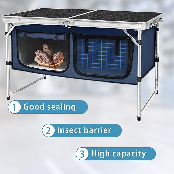 CampLand Outdoor Folding Table Aluminum Lightweight Height Adjustable