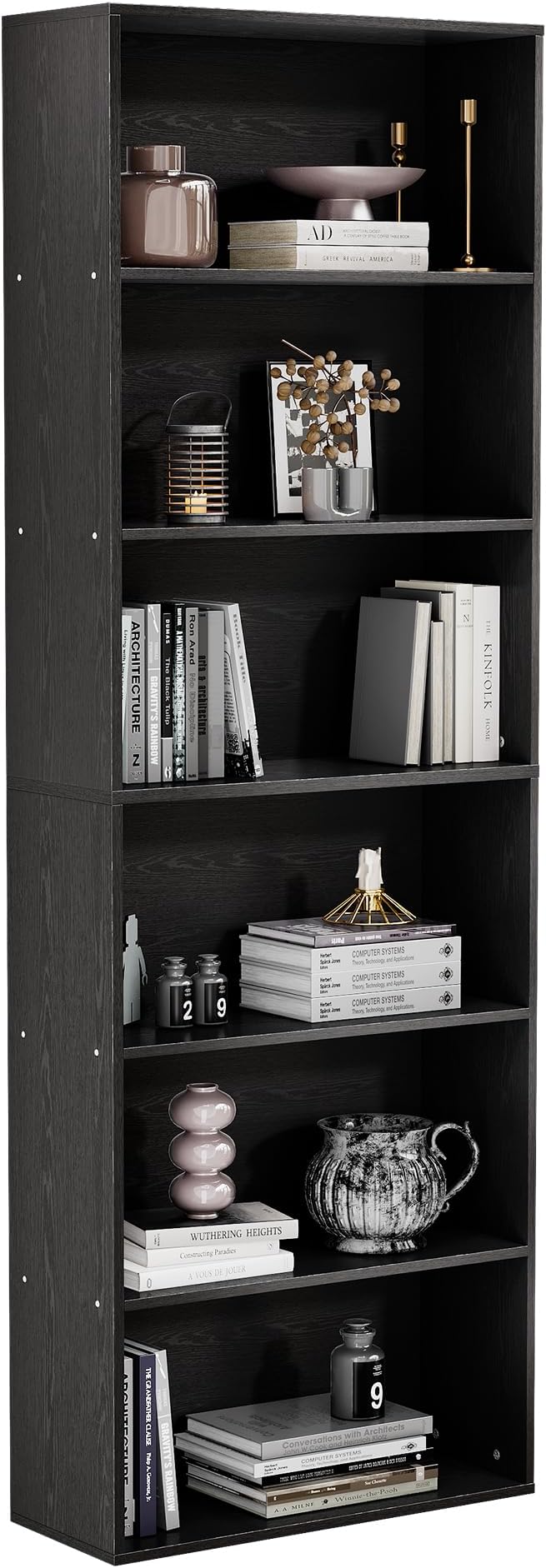 GRUSIGN 71" Tall 6-Tier Bookshelf, Large Open Display Bookcase