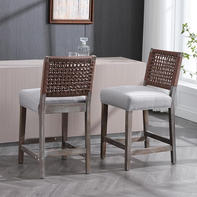 27" Farmhouse Counter Height Bar Stools Set of 4