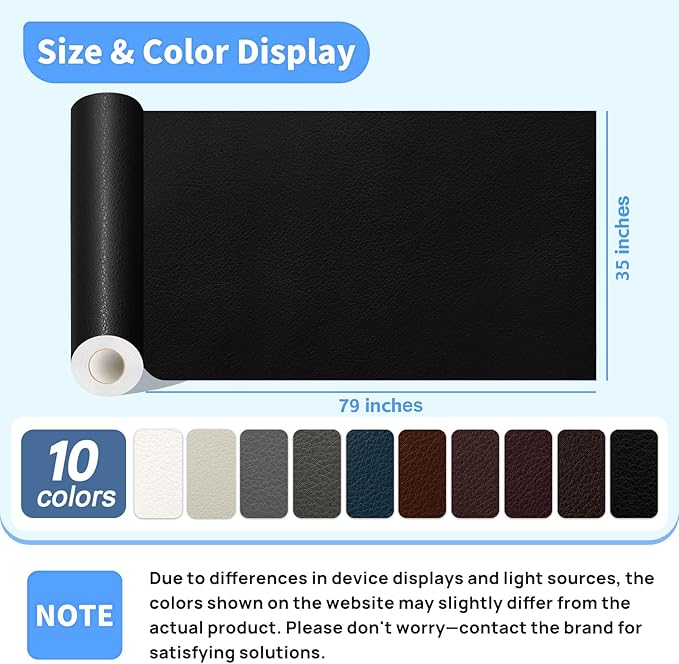 Kangshoon Leather Repair Patches, 35X79 Inch Self-Adhesive Leather Repair Tape