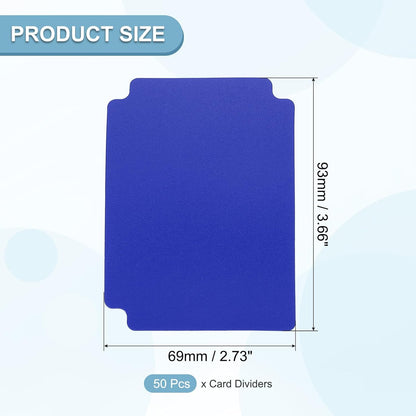 PATIKIL Trading Card Dividers, 50 Pcs Index Card Football Card Sorter Storage Boxes Organizer Tray Accessories for Sports Game Baseball Card, Blue