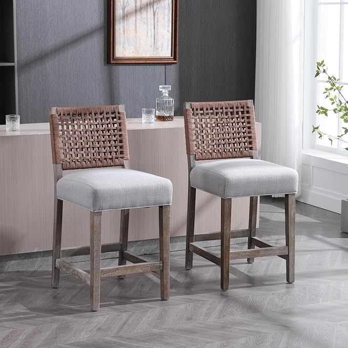 27" Farmhouse Counter Height Bar Stools Set of 4