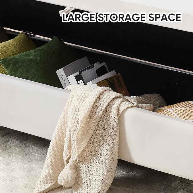 65" End of Bed Storage Bench, Velvet Storage Bench