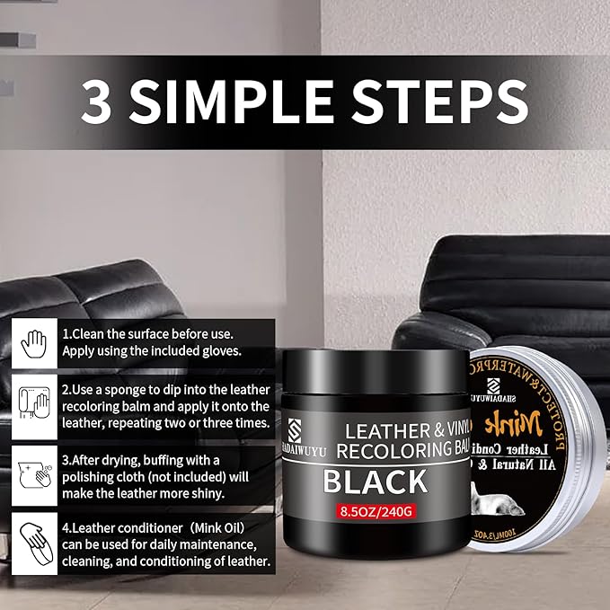 SHADAIWUYU 8.5oz Leather Recoloring Balm
