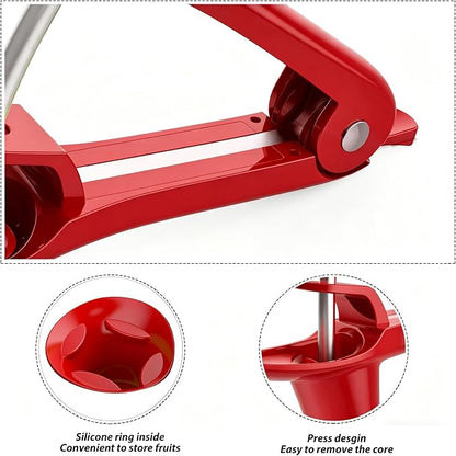 Cherry Pitter - Makmzoon Cherries Corer Cherry Remover Stainless Steel Cherry Pitter Tool for Making Cherry Jam(Red)