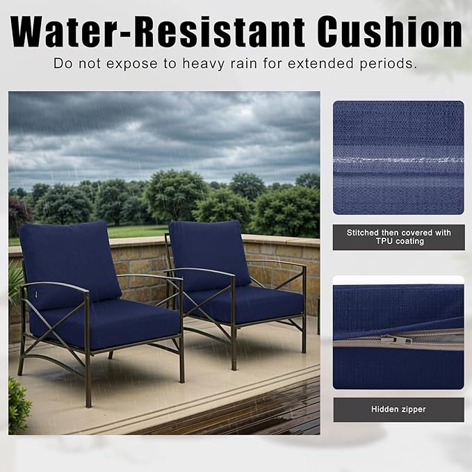Favoyard Deep Seat Patio Cushions 22 × 22 inch Rainproof & Fadeness Furniture