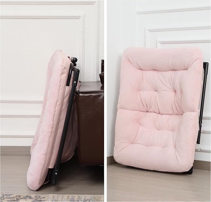 Comfy Saucer Chair for Adults, Soft Faux Fur Bedroom Chair, Accent Dorm Chairs