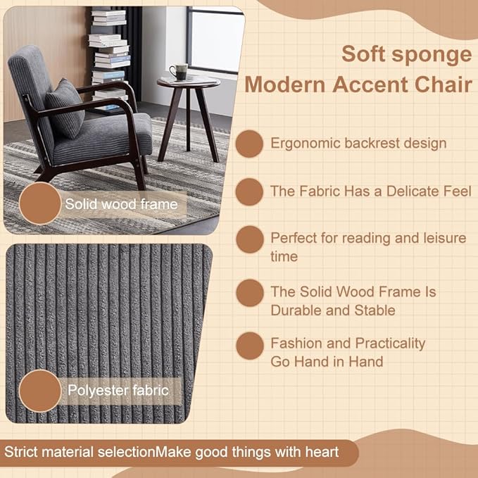 Mid-Century Modern Accent Chair & Coffee Table Set