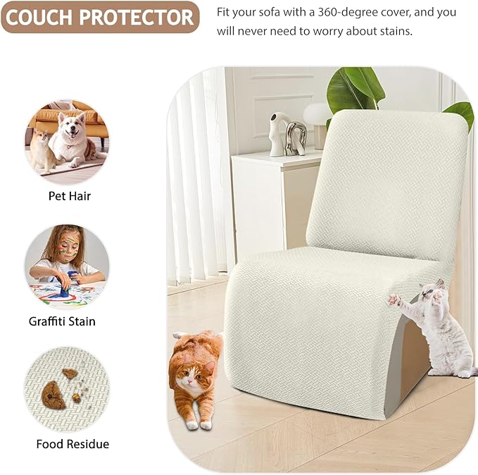 ALIECOM 100% Waterproof Recliner Sectional Couch Covers L Shape Stretch Corner