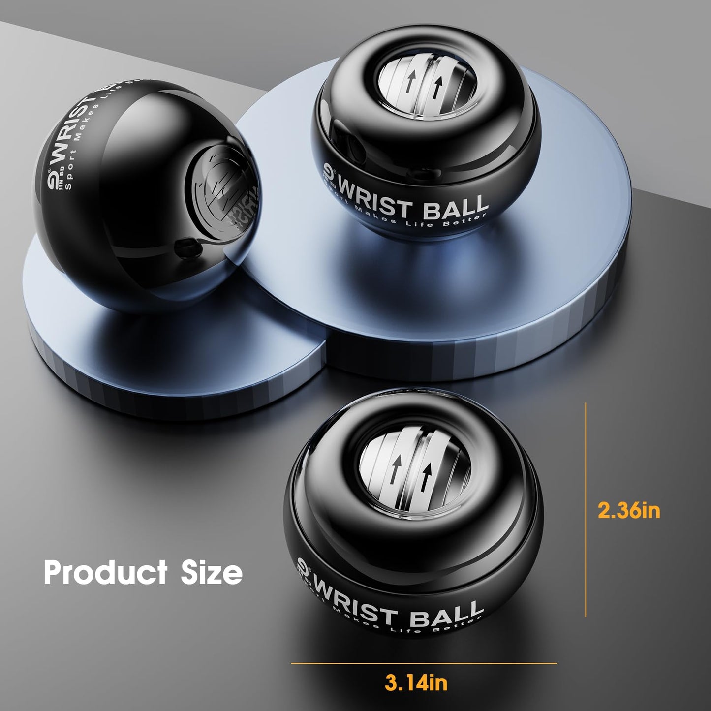 Wrist Trainer Ball Auto-Start Gyroscopic Forearm Exerciser Gyro Ball for Strengthen Arms, Fingers, Bones and Muscles