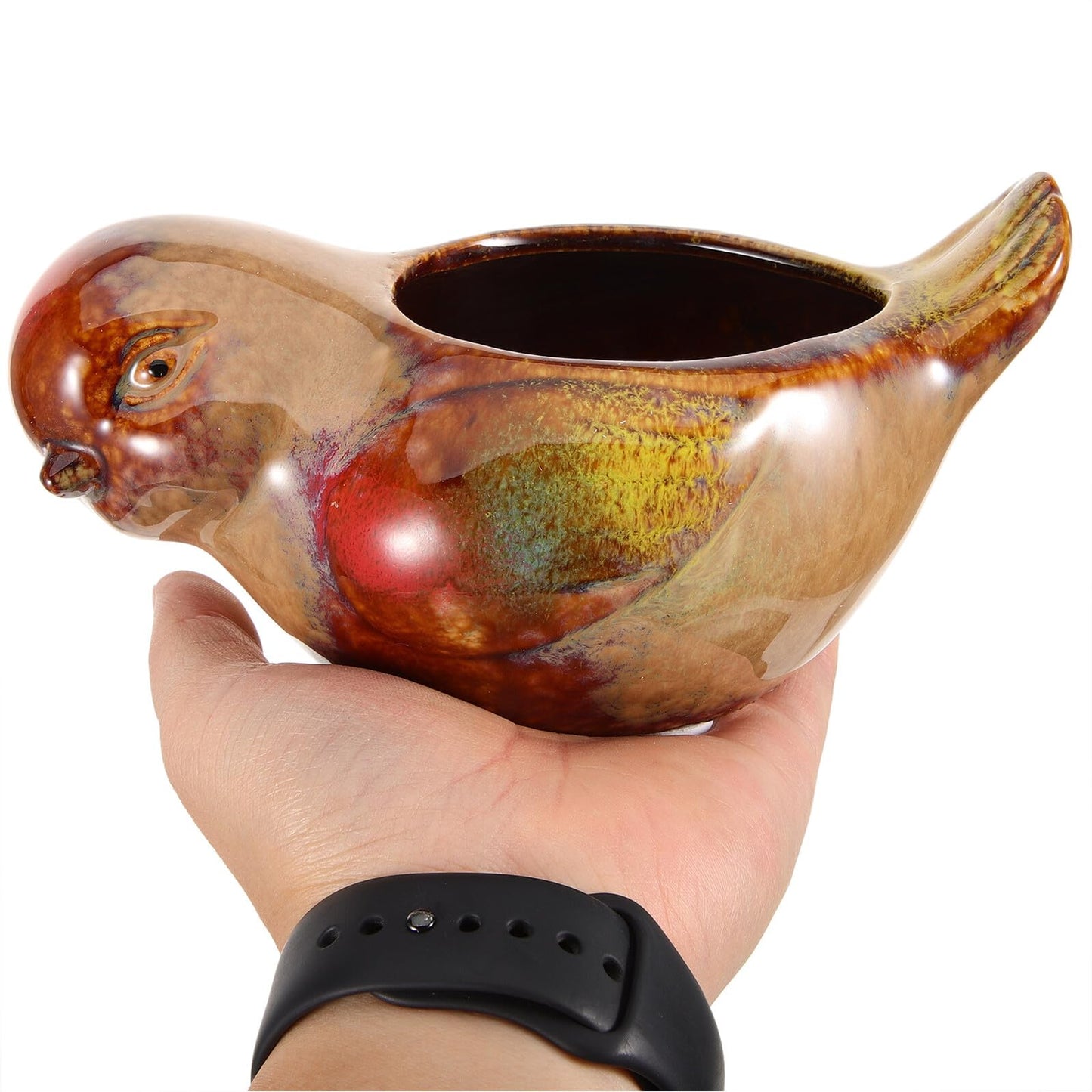Angoily Ceramic Succulent Pot Bird Shaped Planter for Indoor Plants Small Clay Flowerpot for Home Desk Garden Decorative Plant Container